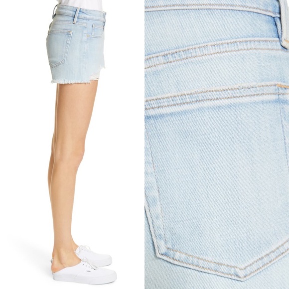 Frame Le Grand Garçon Shredded Cut Off Shorts - Picture 8 of 9